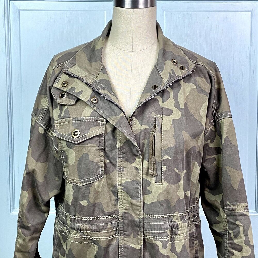 Marrakech Camo Utility Jacket for Anthropologie Military Green Size X-Small